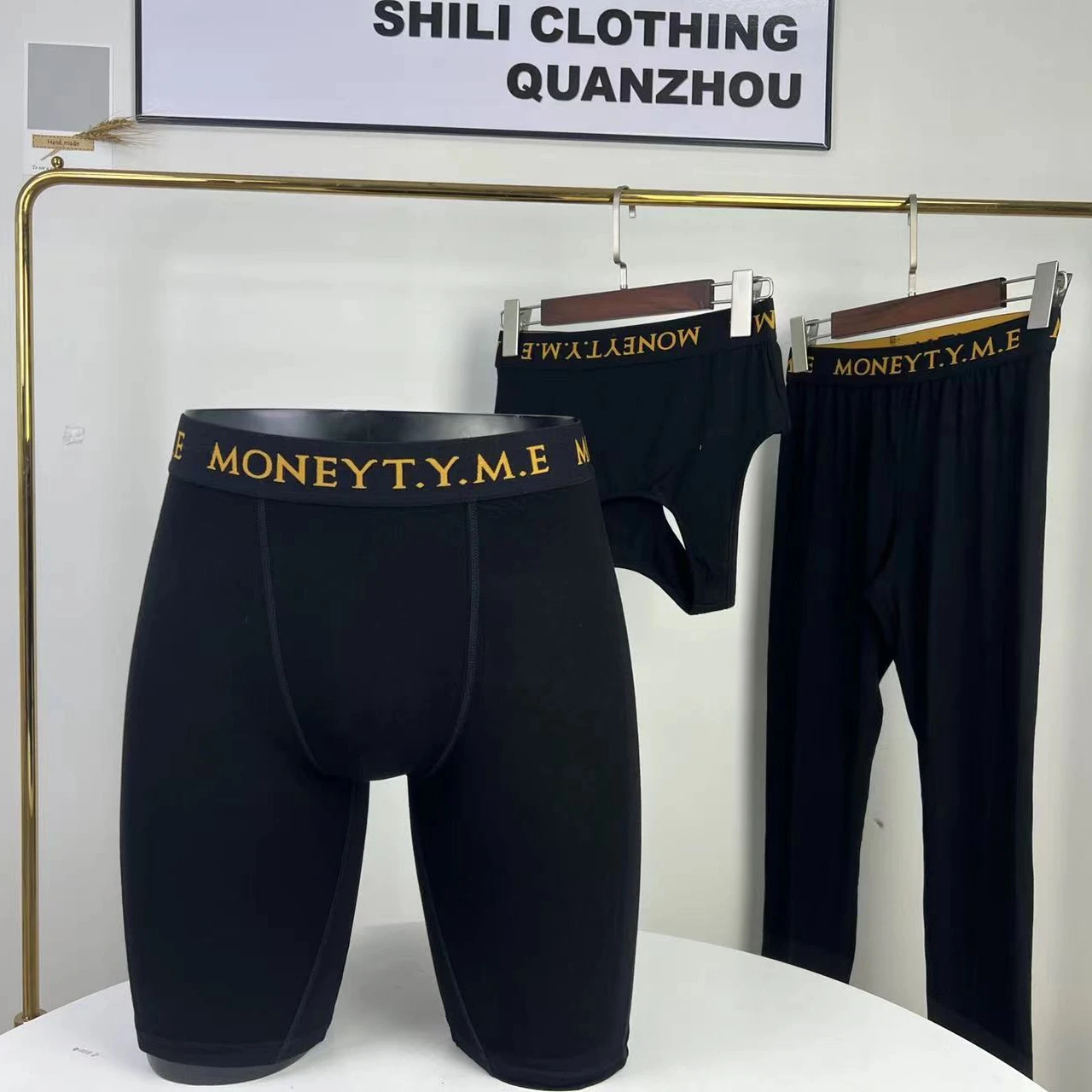 Custom embroidery logo Underwear For Man Classical Bamboo Cotton Boxer Shorts Male Basics Boxer Briefs