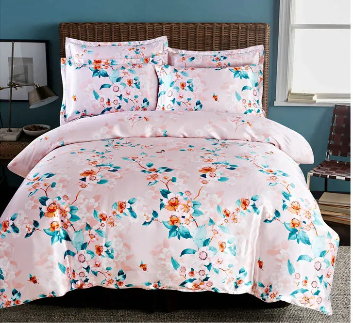 100% satin silk printed duvet cover
