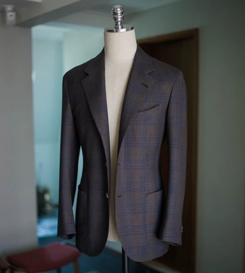 Custom MTM CMT Handmade Canvas Luxury Wool Latest Suit Design Suit For Men Slim Fit Gold Blazer Business Formal Suits For Man