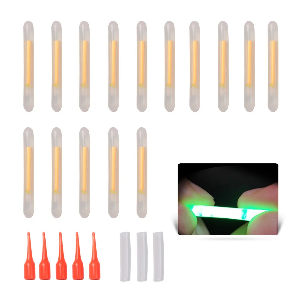 Gorgons 15pcs/sets Fishing Fluorescent Light Stick Float Rod Lights Dark Glow Stick  Irradiation 35 meters