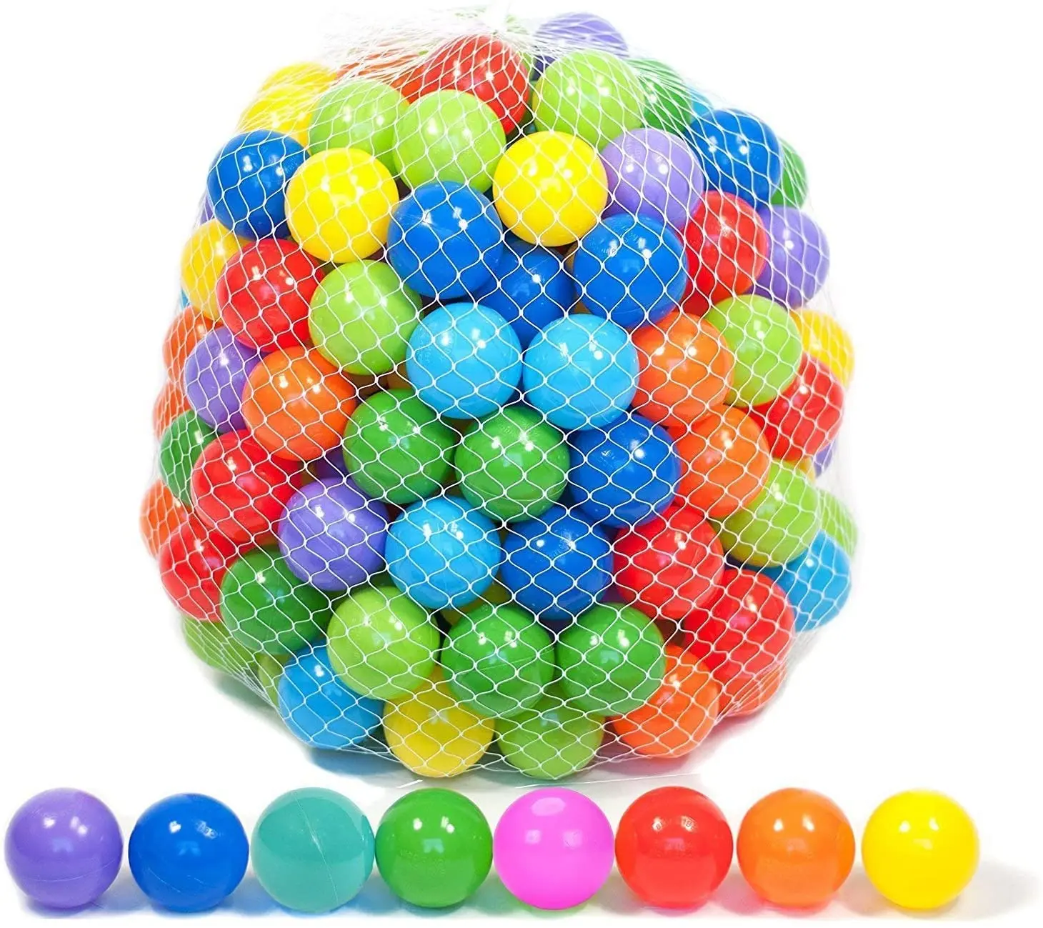 Pit Free Non Toxic Bright Color Reusable Net Bag ocean balls 8cm Plastic for Ball Pit