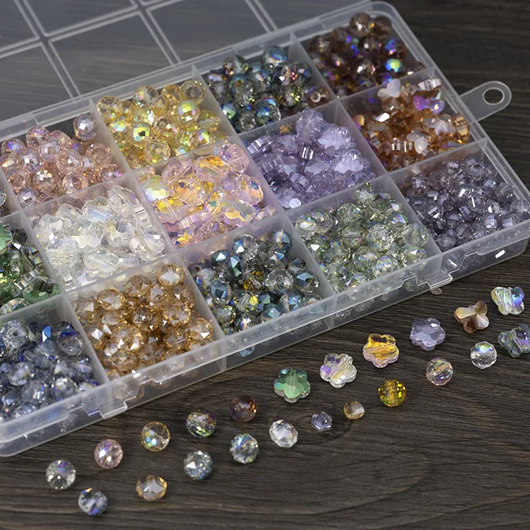 Wholesale price women jewelry handmade diy material pendant bracelet necklace flower glass crystal butterfly beads