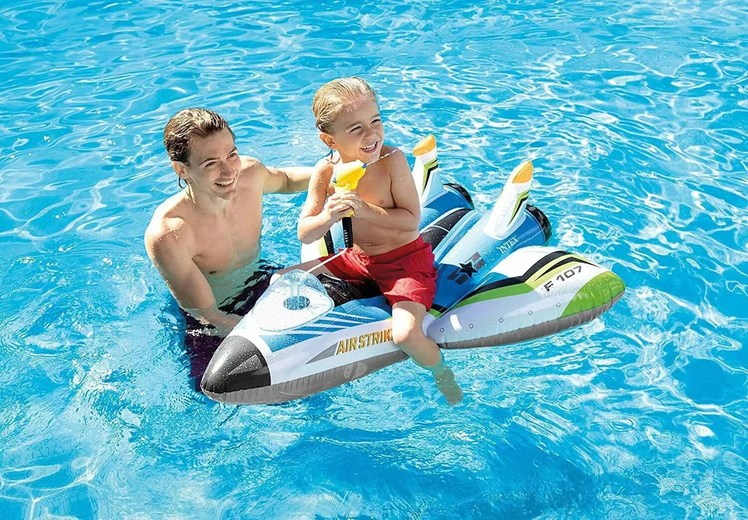 Intex 57536 Combat spaceship mount Child adult Surf inflatable mount Water Gun splashing mount