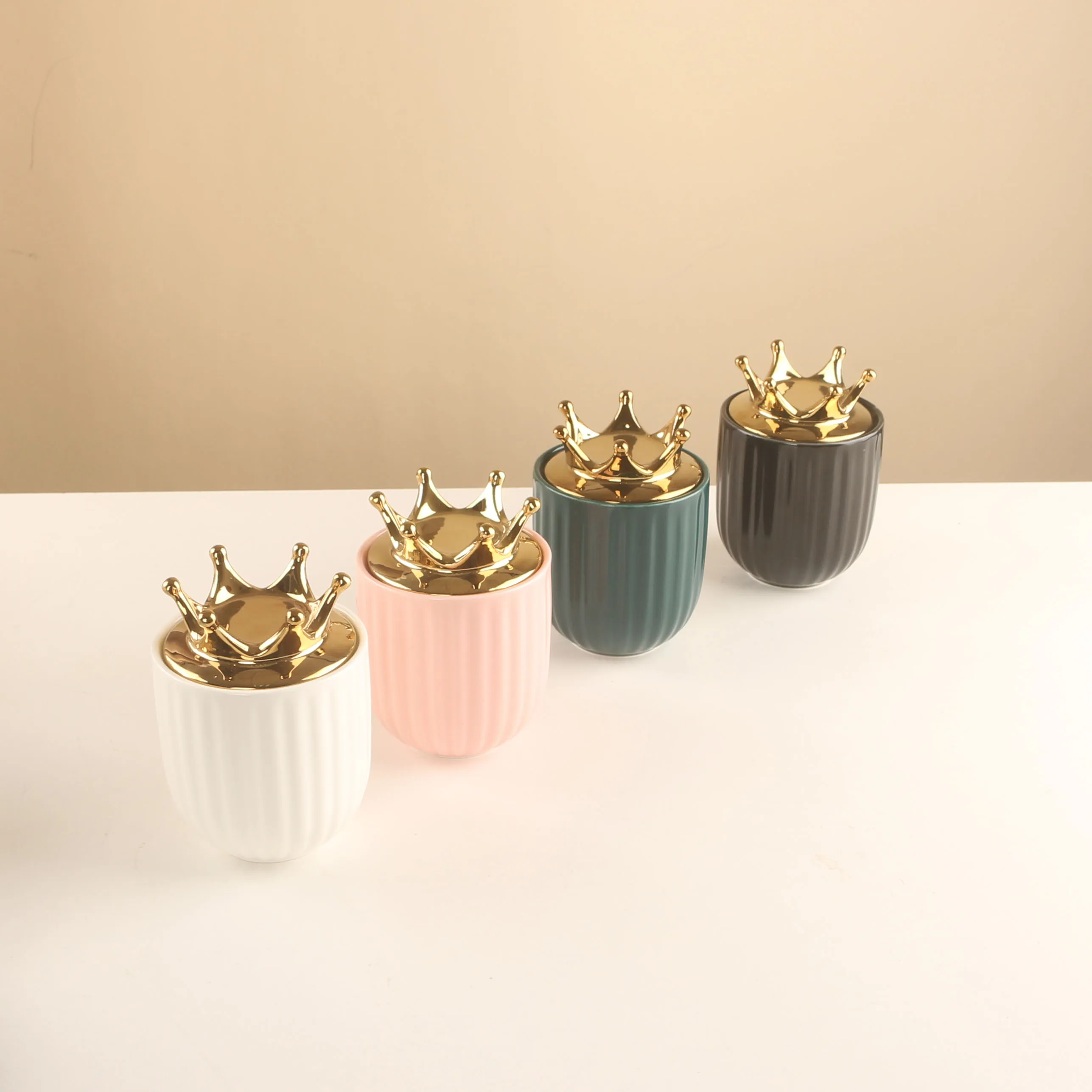 Set of 7 Color Glazed  Ceramic Kitchen Canister Sets Tea Coffee Sugar Canisters Set With Stainless Steel Rack