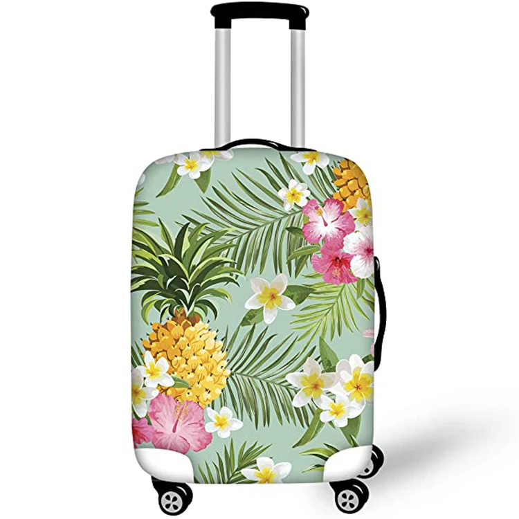 Travel Luggage Suitcase Protective Sunflower Cover,Sublimation Blank White Yellow Floral Luggage Covers/