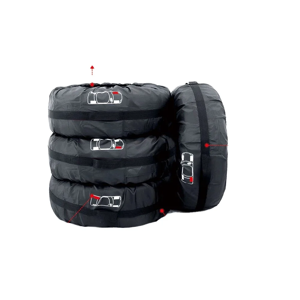 4Pcs Case Polyester Auto Wheel Storage Bags Vehicle Tyre Accessories Dust-proof Protector Styling Car Spare Tire Cover