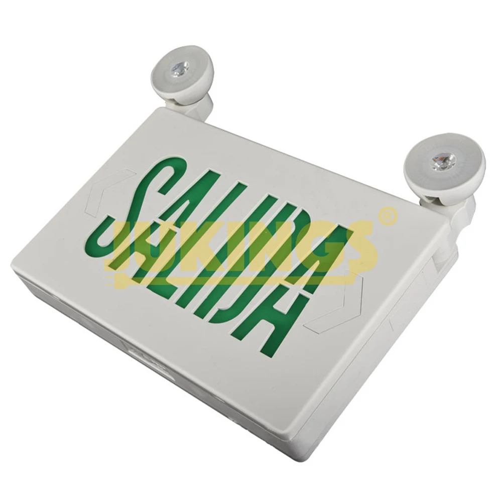 LED Emergency Safety Lamp with Backup Battery Single or Double Face Exit Sign (SALIDA) Plastic Material for Outdoor Lighting