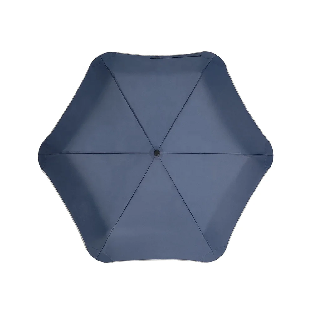 
Reflective Strip Blunt Umbrella Round Corner Three folding Umbrella with custom logo  (1600201677417)