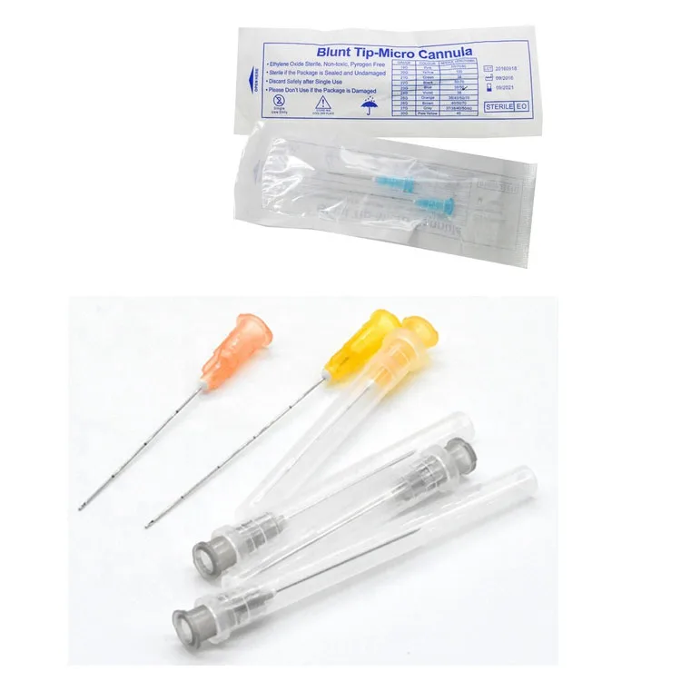 Dermal filler injection needle  25g 27G plastic blunt tip micro material cannula Syringe needle
