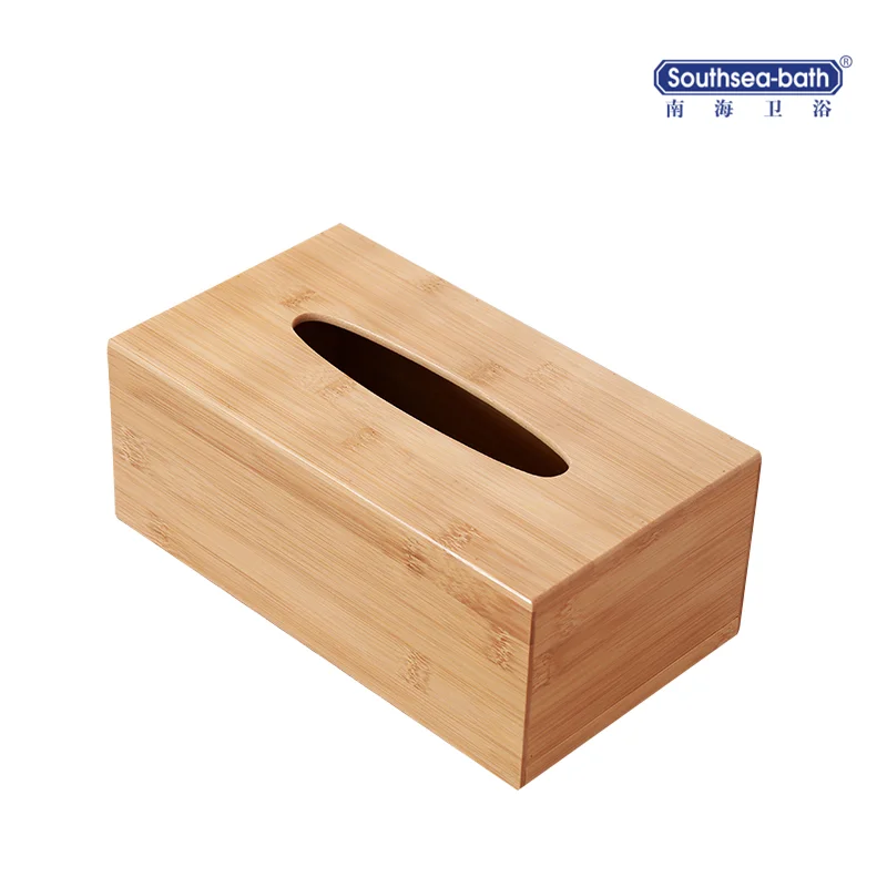 Wholesale Natural Color Bamboo Tissue Box  Paper Holder For Restaurant Hotel Bathroom and Livingroom