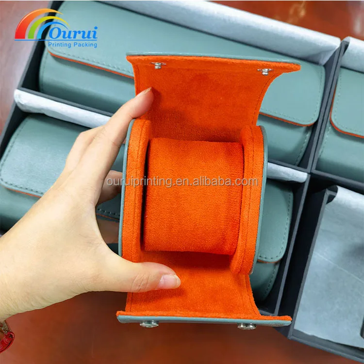 High end PU leather customized logo storage famous brand tager watch box