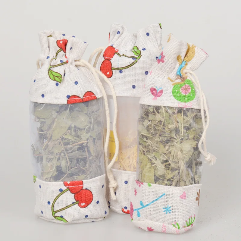 Chinese Cotton Herbal Medicine Mosquito Repellent Sachet Bag Dragon Boat Festival Organza Sachet Pendant Bag with clear window