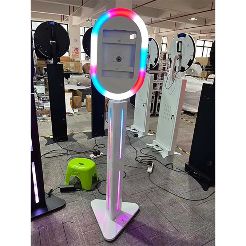 Top Selling 12.9 In Ipad Photo Booth Wedding ipad Pro 12.9 Photo Booth Led Foldlable Digital With Custom Logo Machinewood Stand