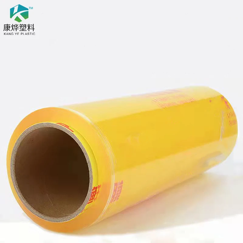 Pelicula protectora de alimentos de PVC, precio de fabrica, envasado de alimentos para supermercado, espesor 9/10/11microns