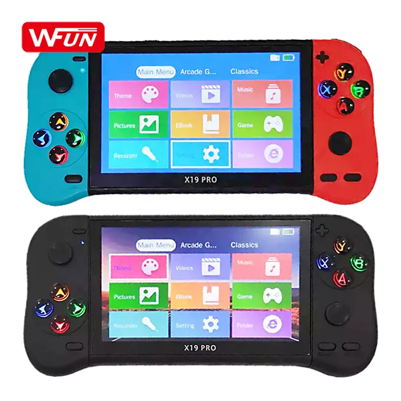WFUN X19 Pro Portatil Retro HD Video Games Console With Two Controllers Hand held Game Consoles for PS1