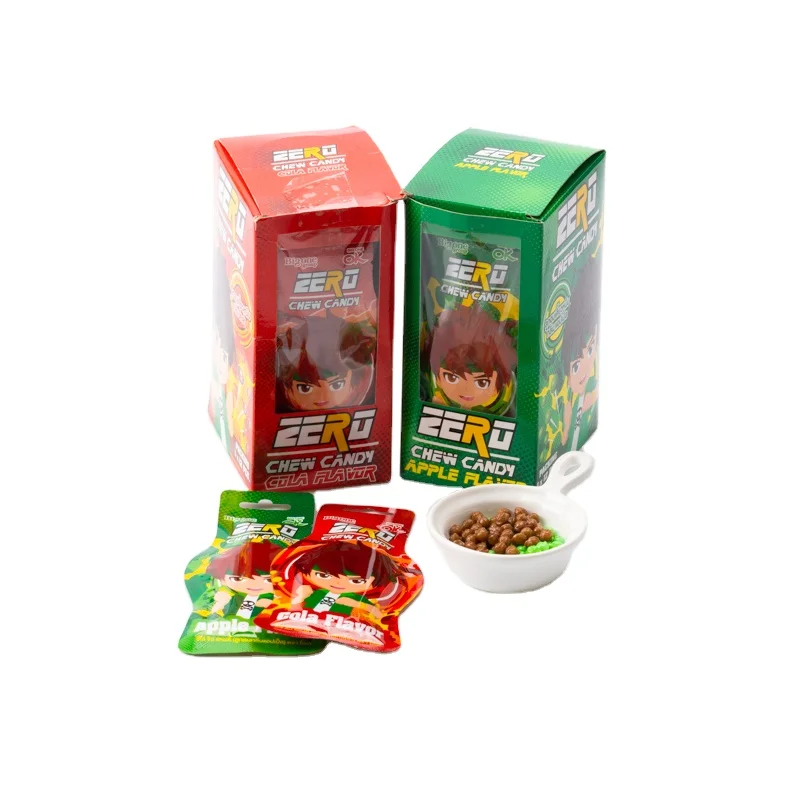 Irregular bag box assorted drinks sour sweets fruity cola chewy halal sweet party candies wholesale caramelo tiny chew candy