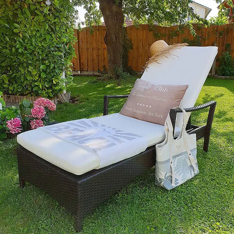 Aluminum luxury swimming pool chair rattan sun lounger