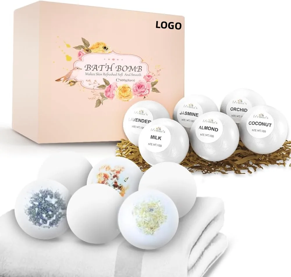 Factory Direct Sales white Bath Ball Explosion SPA Party Favors for Girls Luxury Bubble Bath Shower Bombs