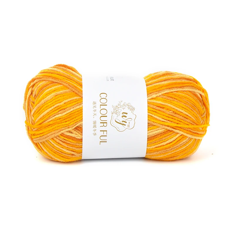 
China Wholesale Hand Knitting Crocheting Worsted High Bulk Fancy Dye 3ply 100% Acrylic Melange Yarn for Weaving Sock 