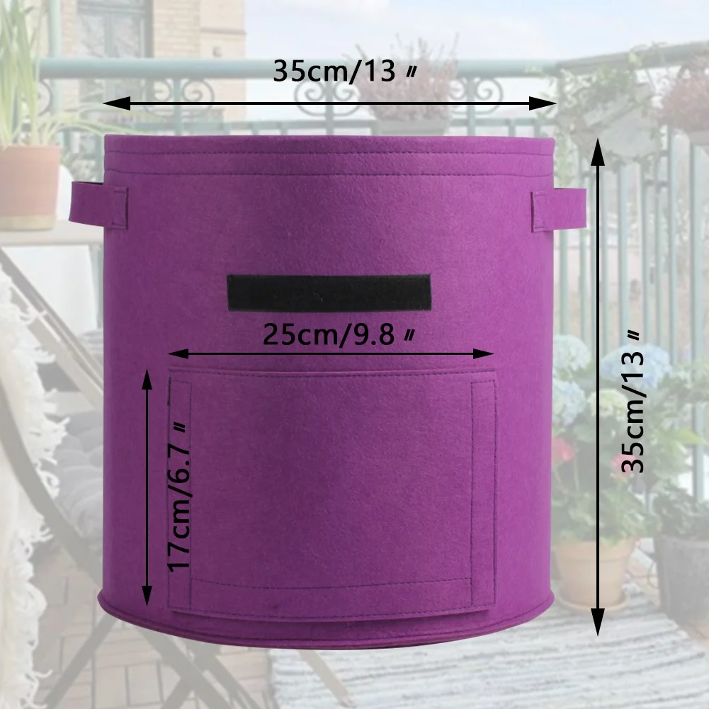9 Gallon Potato Plant Bag Durable Non-Woven Fabric Grow Bag Garden Fabric Pot with Dual Handles