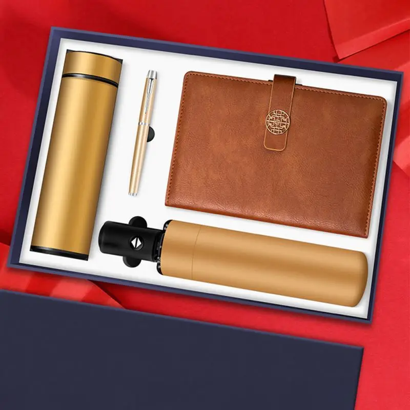 Wholesale Cheap Business Gift, Set Umbrella Vacuum Flask Usb Pen A5 Notebook Speaker Power Bank For Promotional Gift Set/