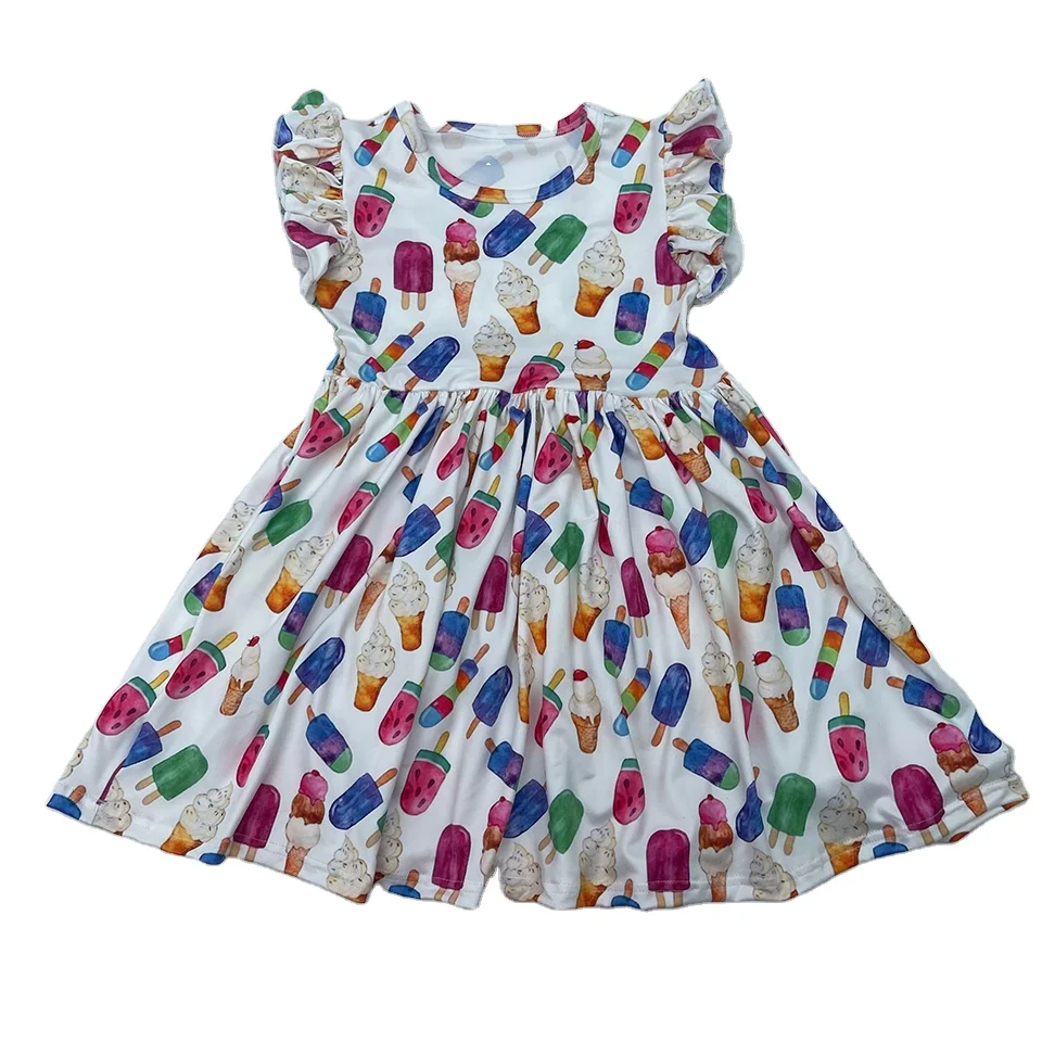 Qingli Western Boutique Baby Girl Custom Pattern Summer Dresses Clothing Party Wedding Kids Dress
