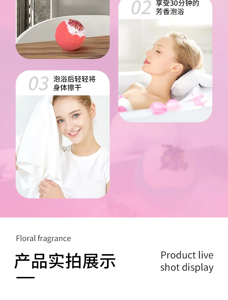 Wholesale private label 100g Supplies bubble bath bomb aromatherapy spa gift set Natural  Bath Bombs balls packaging