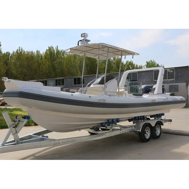 24.5ft 7m CE Inflatable Boat with Double 150hp Motor Sport RIB Boat Hypalon Fiberglass Hull Rowing Boat