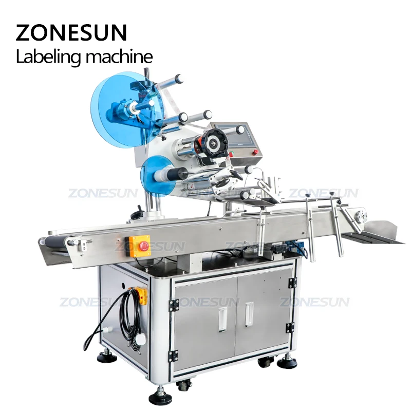 ZONESUN ZS-TB833 Automatic Anti Tamper Proof Evident Adhesive Sticker Sealing Facial Mask Paper Box Corner Labeling Machine