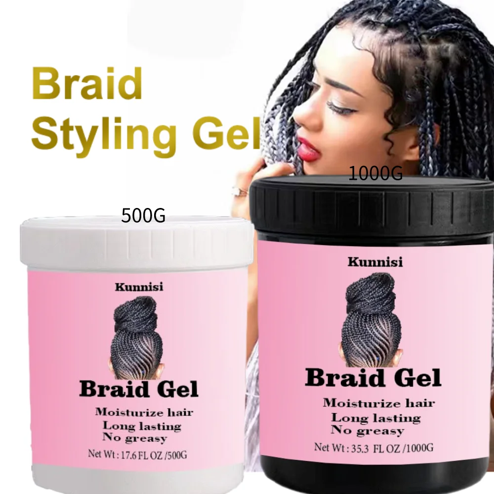 Private Label Hair Care Organic Braiding Hair Gel No Flake Strong Hold Twist Lock Braiding Gel Extra Hold Loc and Twist Gel