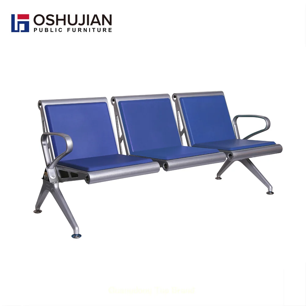 3 in 1 pu foam 3 seater waiting area bench air port bank beam seat waiting bench