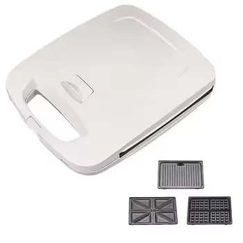 Custom 3 in 1 Detachable Toaster Waffle Iron Panini Press Grill Non Stick Electric 4 Slice Triangle Sandwich Maker