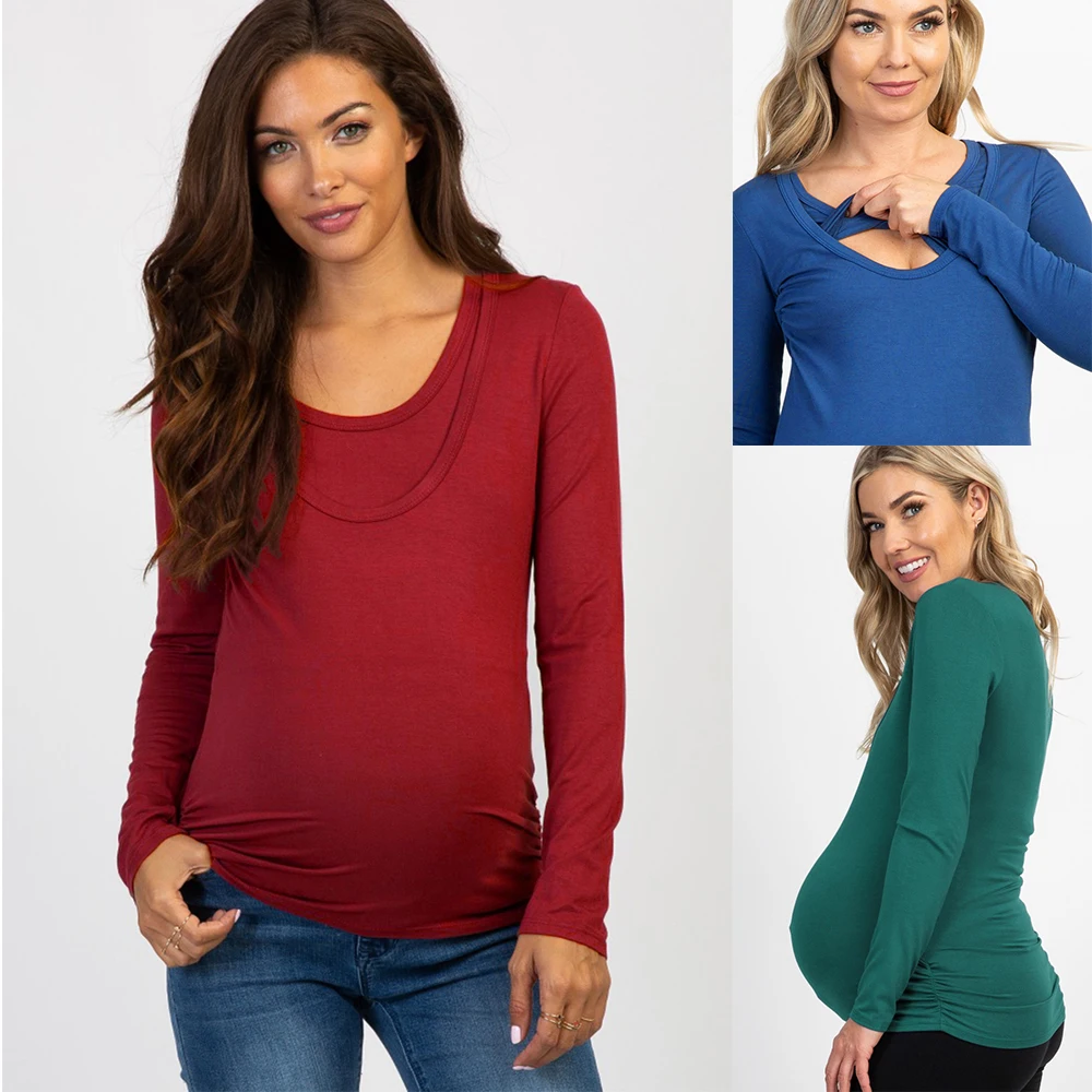 High quality Pregnant tee o-neck wholesale t-shirt Maternity Clothing