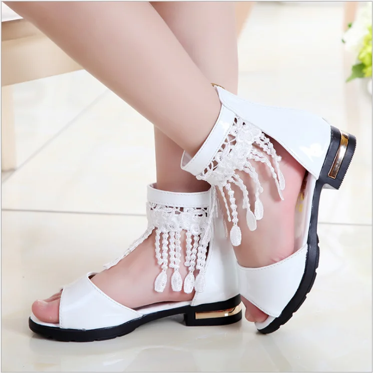 A-8 Korean leisure style  child shoes last kids summer low-heeled roman princess soft bottom shoes