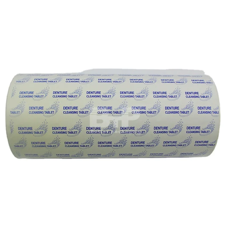 Ламинированная бумага из крафт-бумаги с принтом на заказ чай/шоколад таблетки для очищения зубных протезов пластиковая упаковочная рулонная пленка