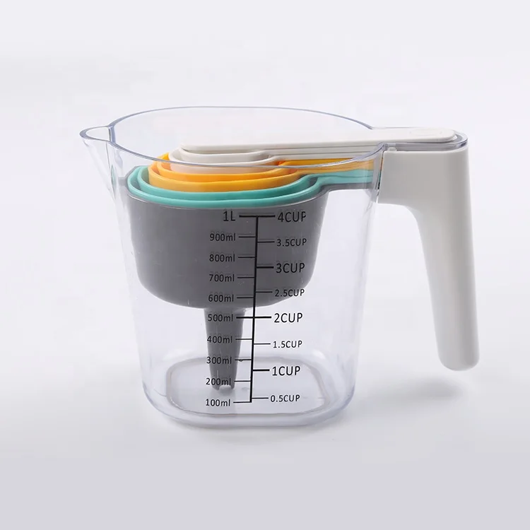 full color cake measuring plastic measure cup and spoon