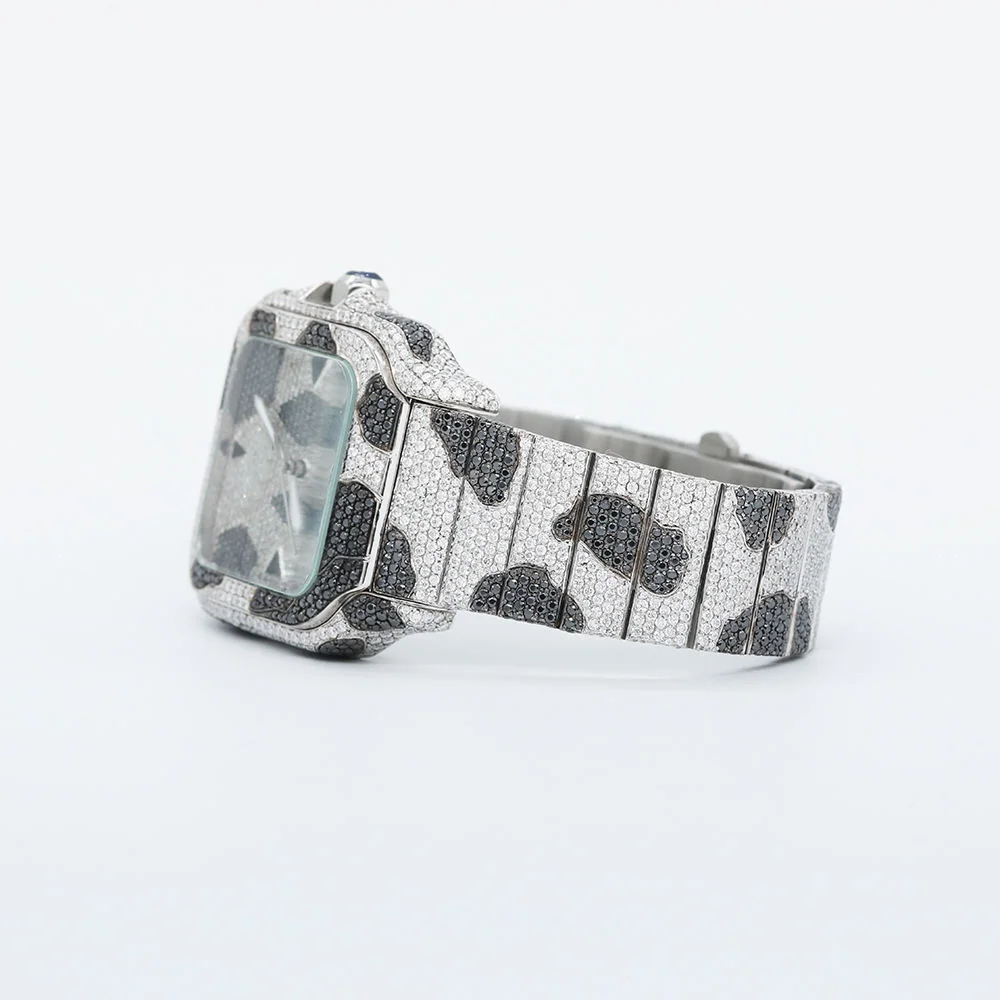 Tester Pass Big Face Mechanical Iced Out VVS Cartiers Watch with Luxury Design Full Diamonds Watch Moissanite Watches