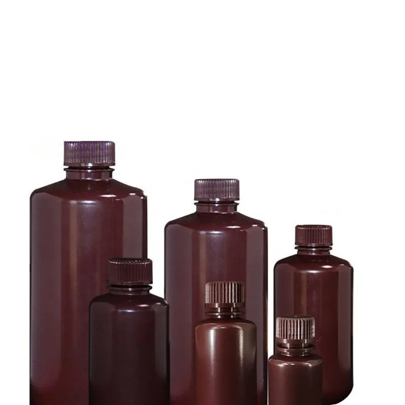 Кислотный и щелочной устойчивый Янтарный светлый пластиковый фармацевтический реагент бутылка с узким горлышком