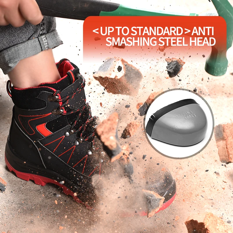 High Quality High-top Leather anti-smash and anti-puncture protection safety boots Work Safety Shoes
