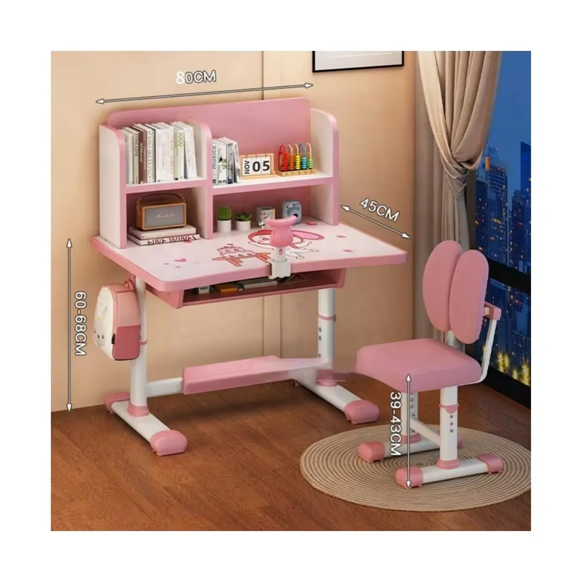 Manufacturer Supply Height Adjustable Kids Study Table Chair Kids For Living Room Study Kids Furniture And Children table