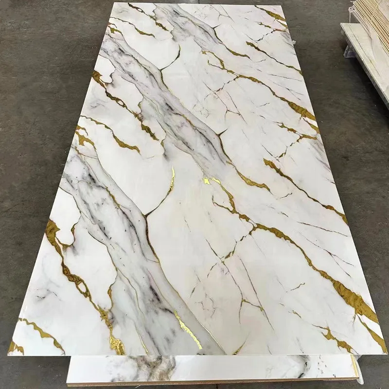 Make Your Own Brand Artificial Alternative Marble Wall Panel Board / UV Marble Sheet