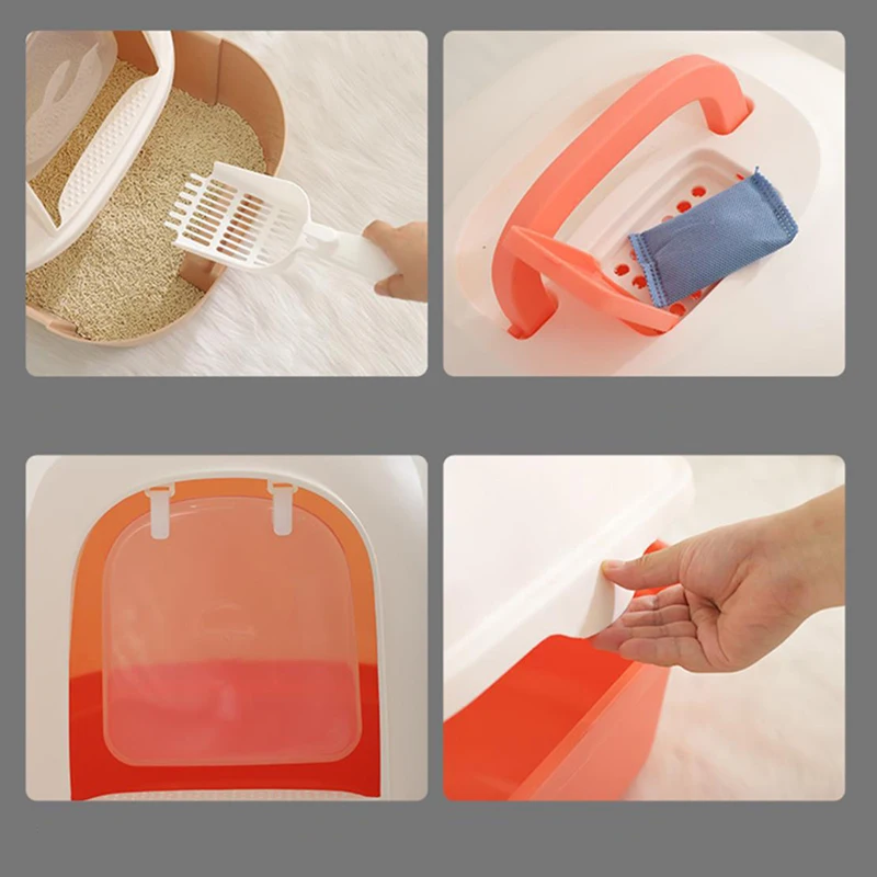 Cat Clean Up Products Plastic Large Space pp material clean sanitary cat litter toilet pet grooming cat litter box