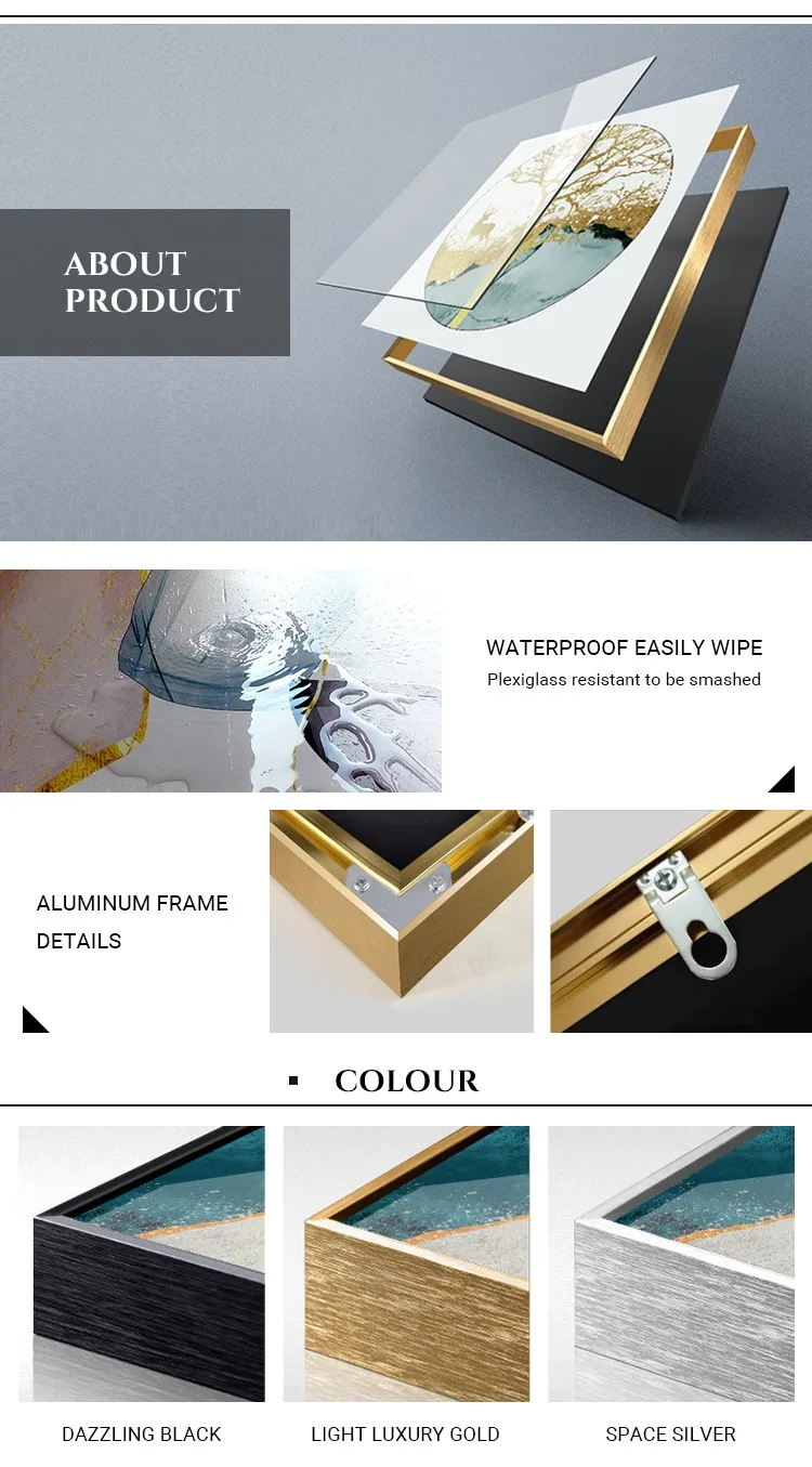 Framed Abstract Luxury Geometric Pearl Wall Art Pictures and Posters Crystal Porcelain Painting For Home Living Room Decor