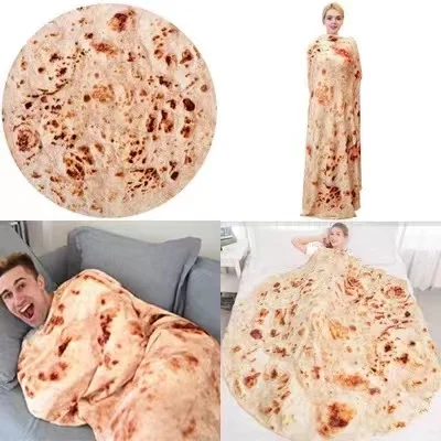 Wholesale blankets burrito tortilla round adult baby winter throws giant loaded pizza blanket 2.0 80 inches for home