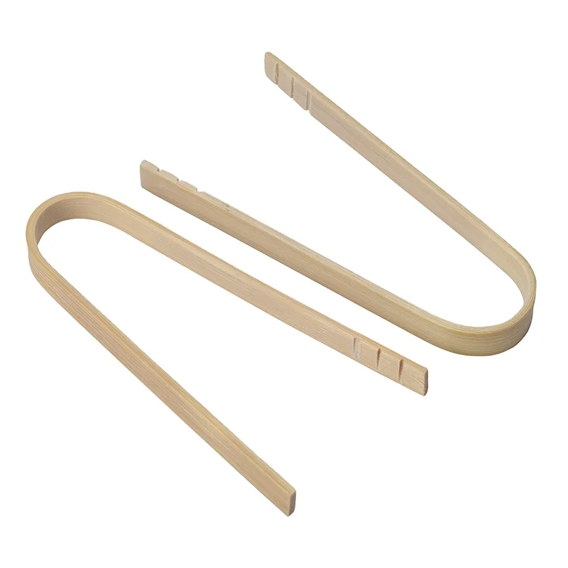 U shape mini disposable  white color bamboo tongs