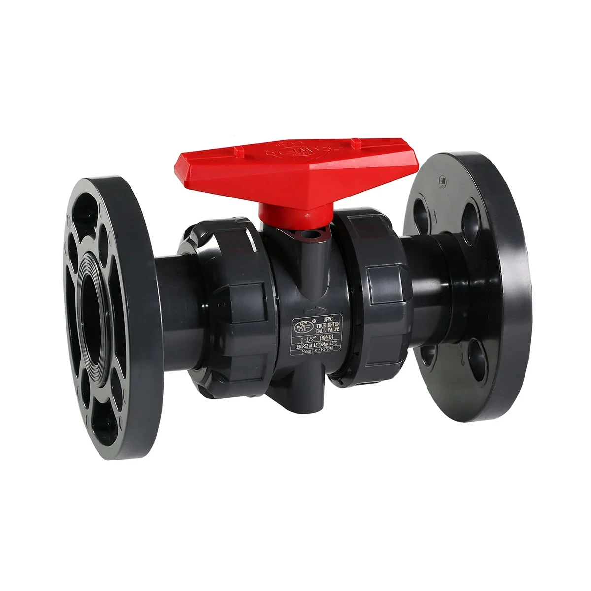 Factory offer DIN/JIS/ANSI UPVC/CPVC/PPH flange type true union ball valves EPDM/VITON for industry using