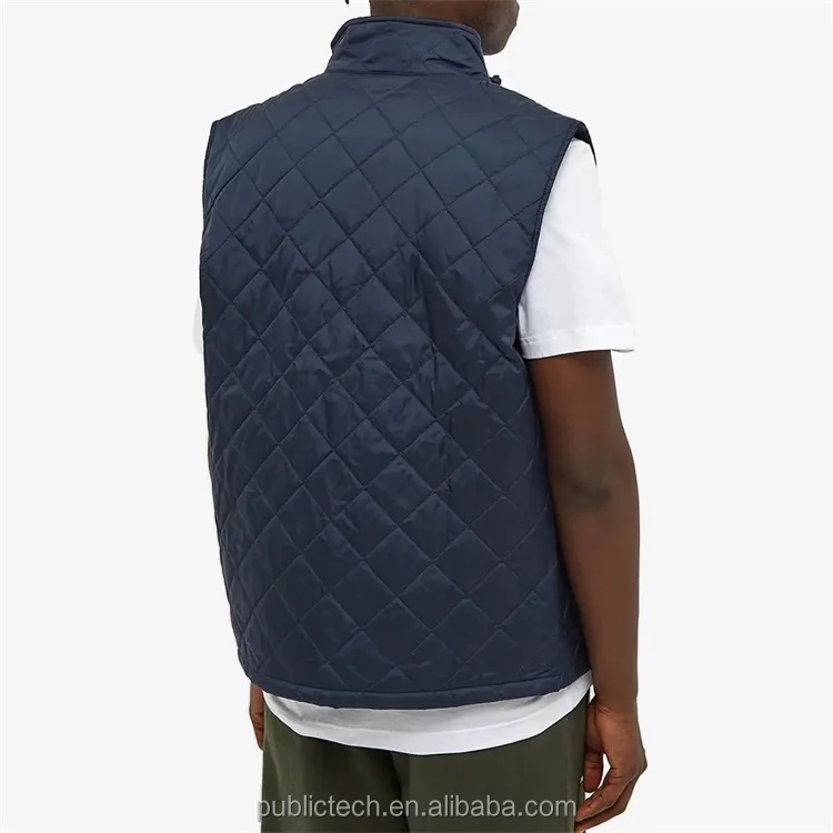 Custom two side pockets lightweight windbreaker quilted liner vest for men