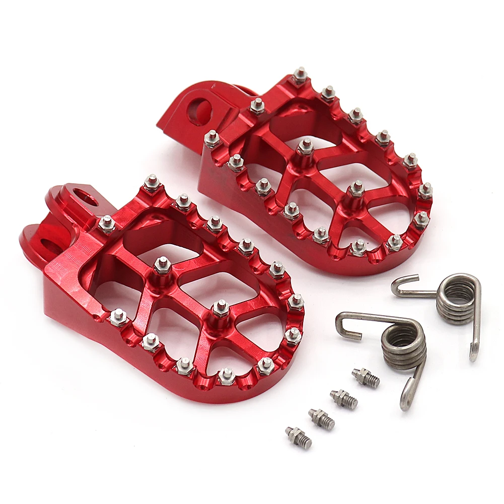 Motorcycle Billet MX Wide Foot Pegs Pedals Rest Footpegs For SX SXF EXC EXCF XC XCF XCW XCFW SMC 65-530