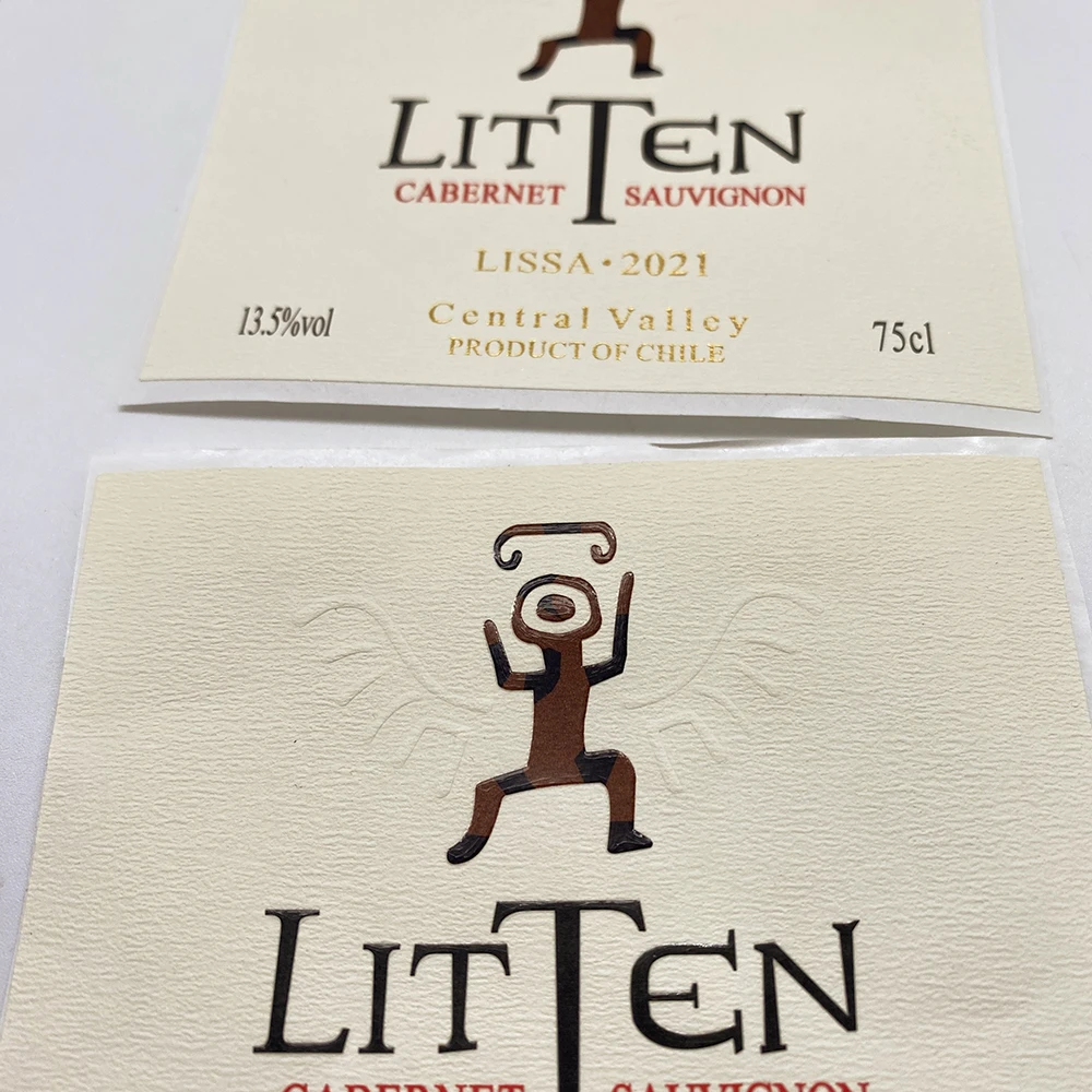Custom Private Wine Embossed Sticker Print Wine Bottle Labels