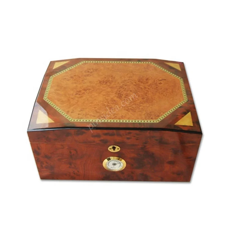 Высококачественная роскошная мужская Подарочная наклейка на дерево с опухолью блестящая краска кедр большой емкости многослойная коробка для сигар хьюмидор